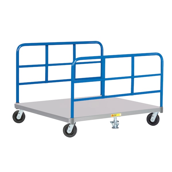 Pallet Dolly, 40"X48" Deck, Solid Deck, 2 End Racks, 2 Floor Locks